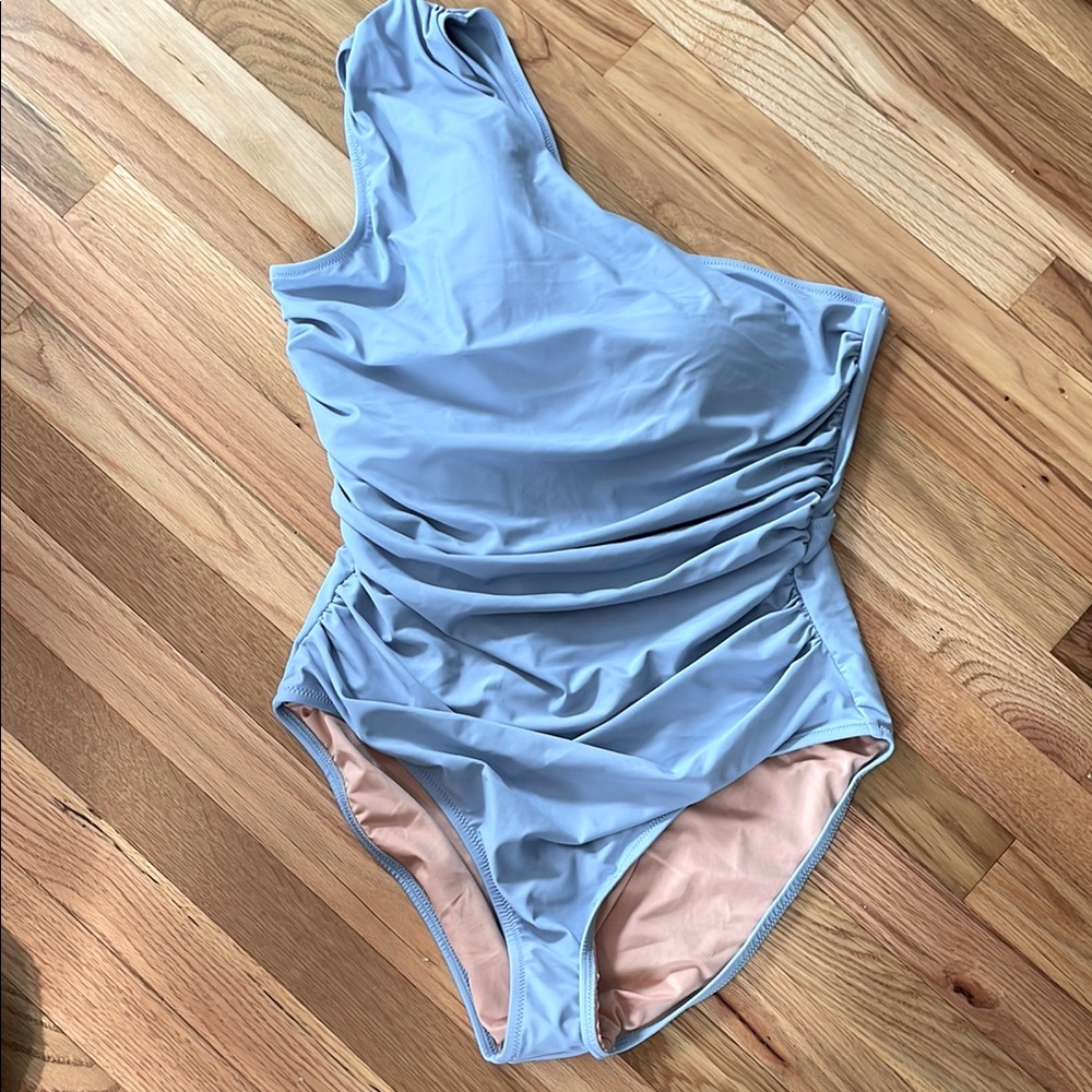 NWT J.Crew One-Shoulder Ruched Swimsuit